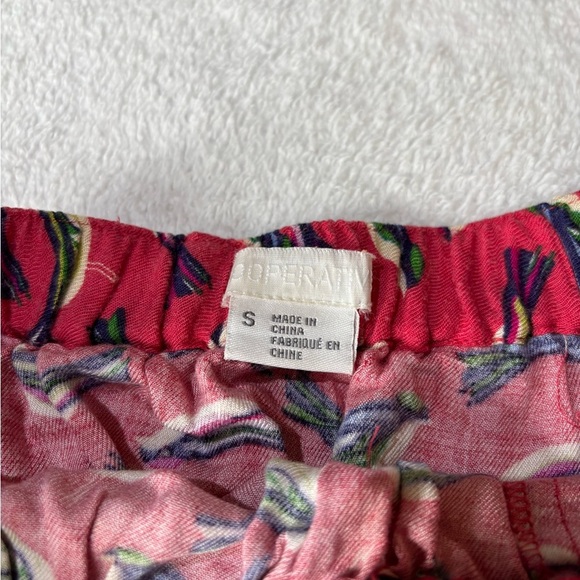 Cooperative Urban Outfitters A-line Skirt Birds Pockets Size Small Red - Picture 2 of 7